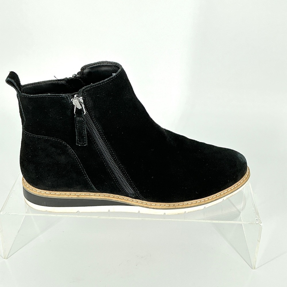 Me Too Size 8 Black Suede Side‎ Zip Ankle Boot Women's Ander